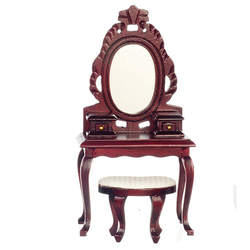Vanity Table with Stool - Mahogany