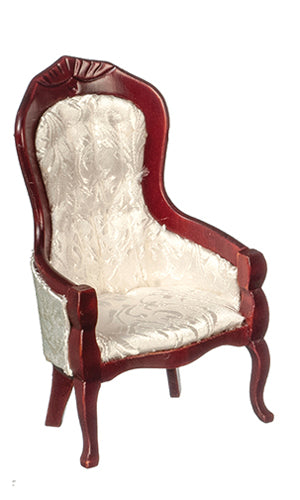 Victorian Gentleman's Chair - White/Mahogany