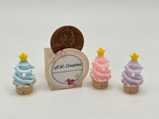 Christmas Tree Cupcake Cabochon