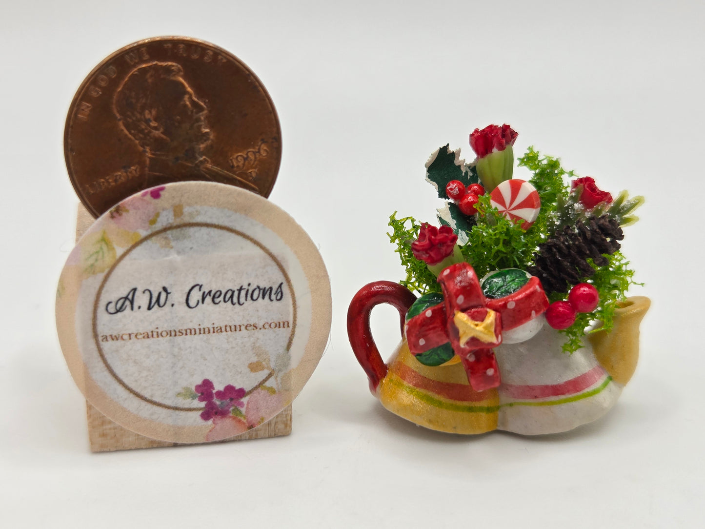 Christmas Bell Teapot Arrangement