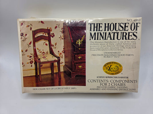 The House of Miniatures Kit - 2 Hepplewhite Side Chairs #40007