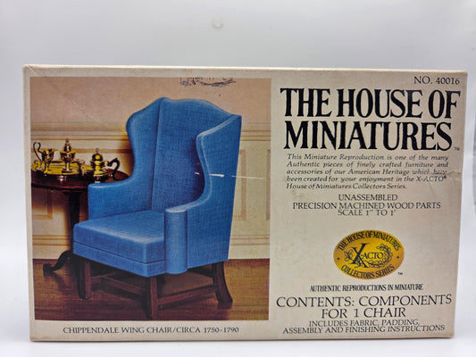 The House of MIniatures Kit - Chippendale Wing Chair #40016