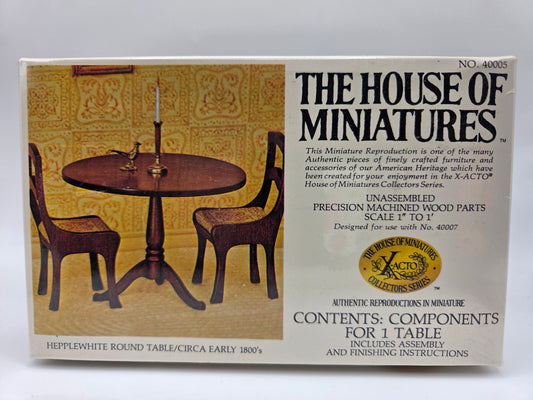 The House of Miniatures Kit - Hepplewhite Round Table #40005