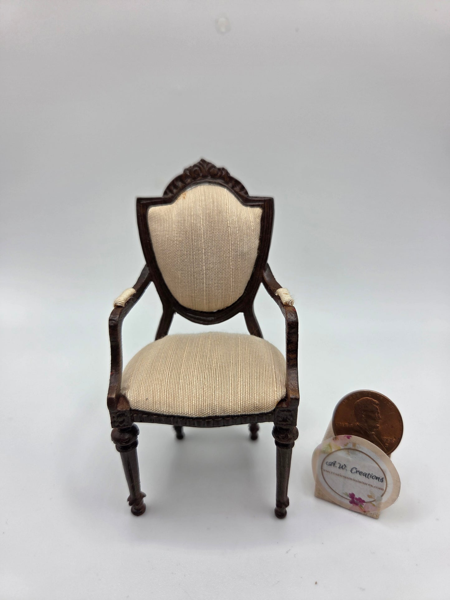 Bespaq Arm Chair - Dark Brown & Cream
