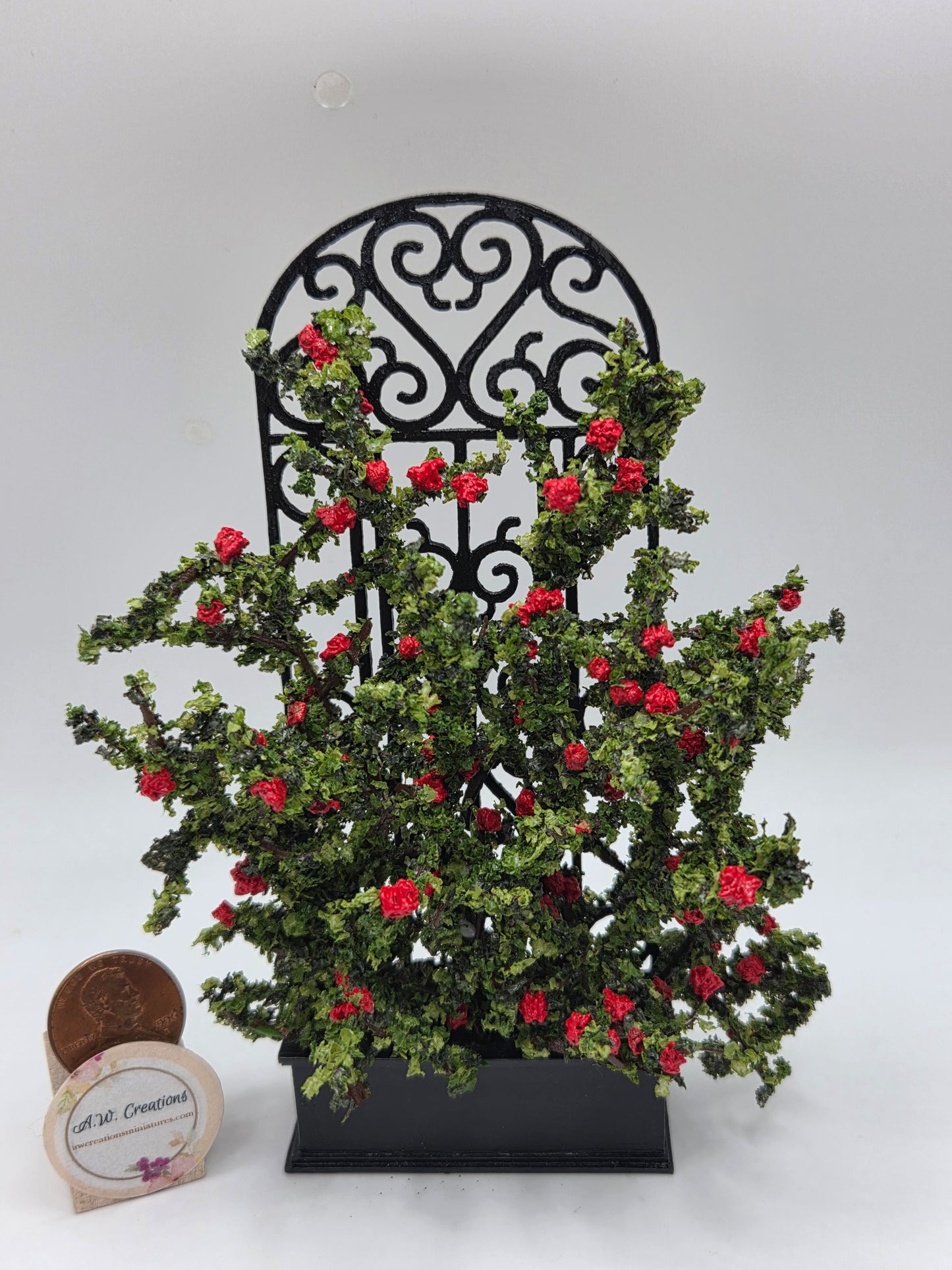 Black Trellis - Red Rose Bush