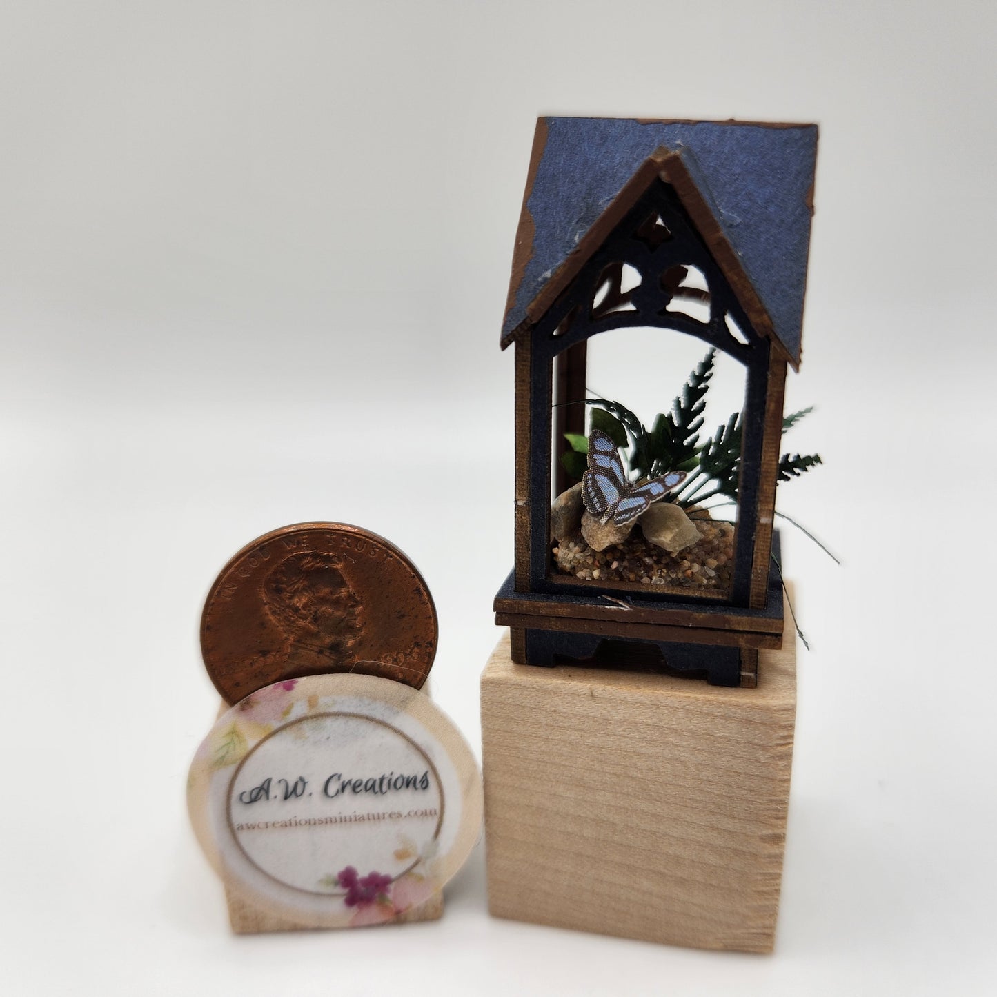 Terrarium - Blue with Butterfly
