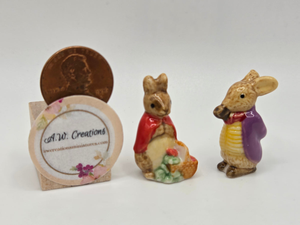 Ceramic Mr. Bouncer and Mrs. Josephine Rabbit