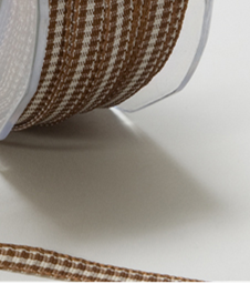 Gingham Ribbon - 1/4" Brown