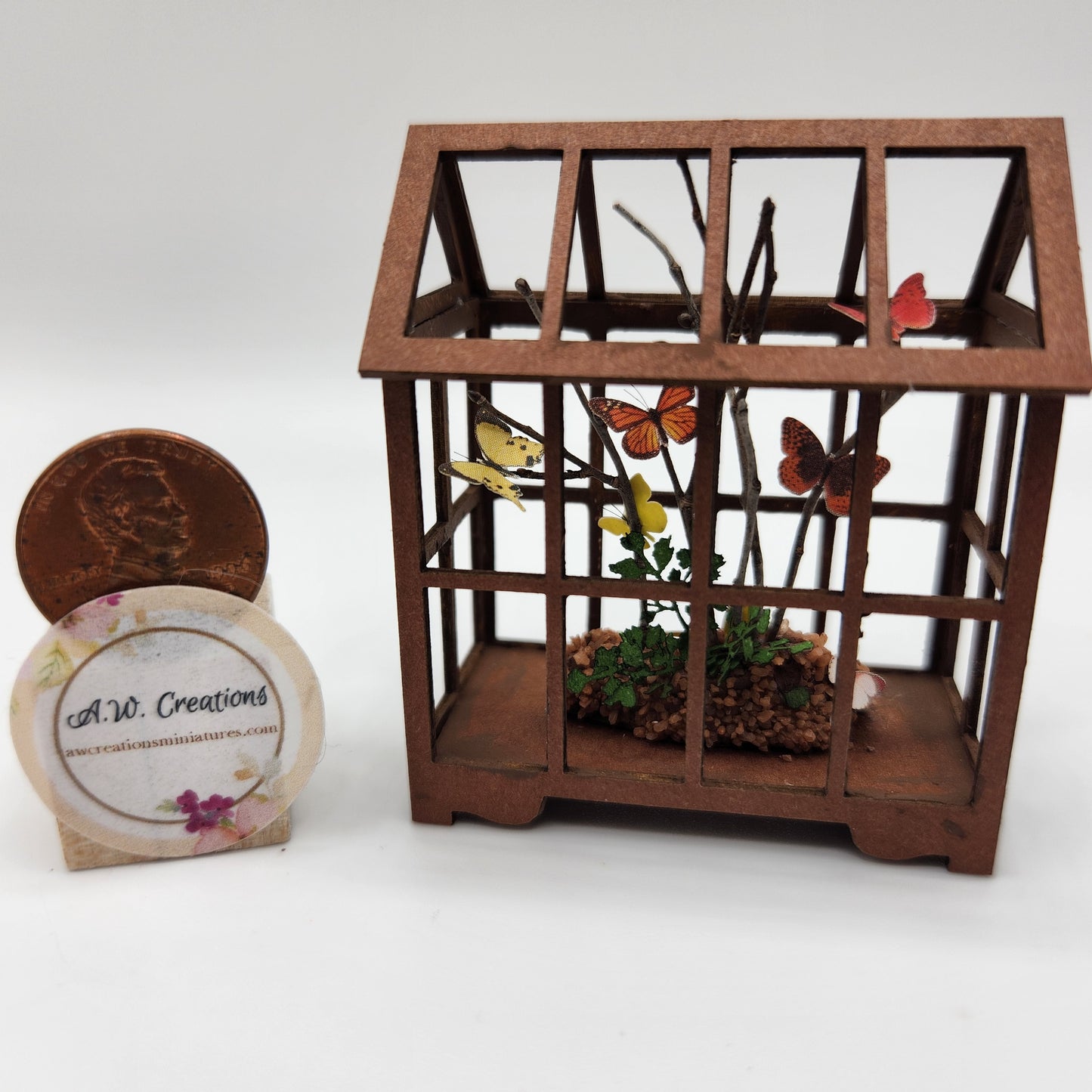 Brown Terrarium with Butterflies