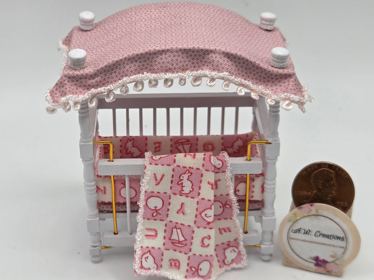 Canopy Crib - Pink 1:24