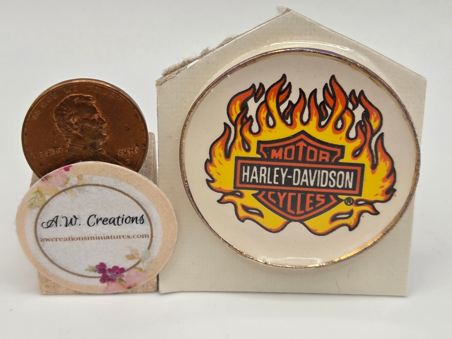 Ceramic Plate - Harley Davidson Flame