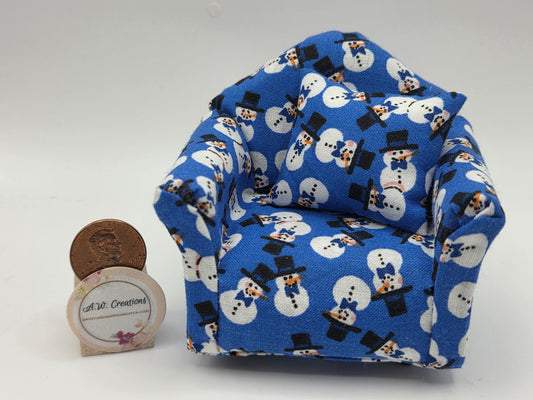 Club Chair - Snowmen Blue