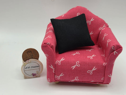 Club Chair - Pink Scissors