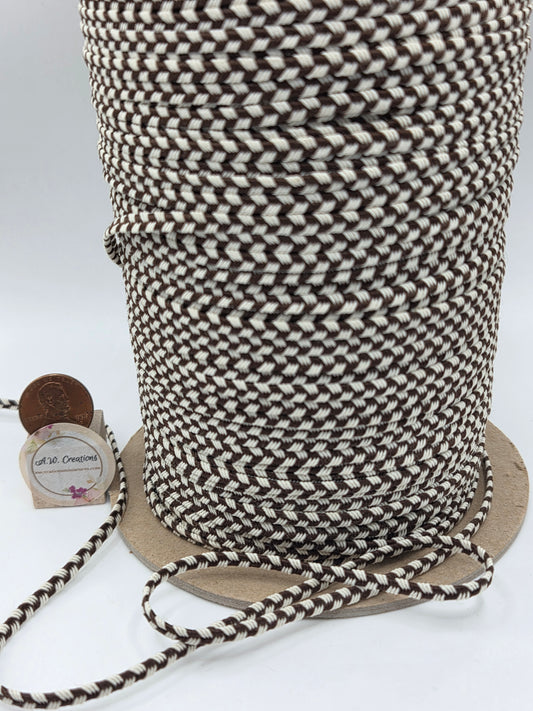 Checkered Braid - Ecru/Brown #25858