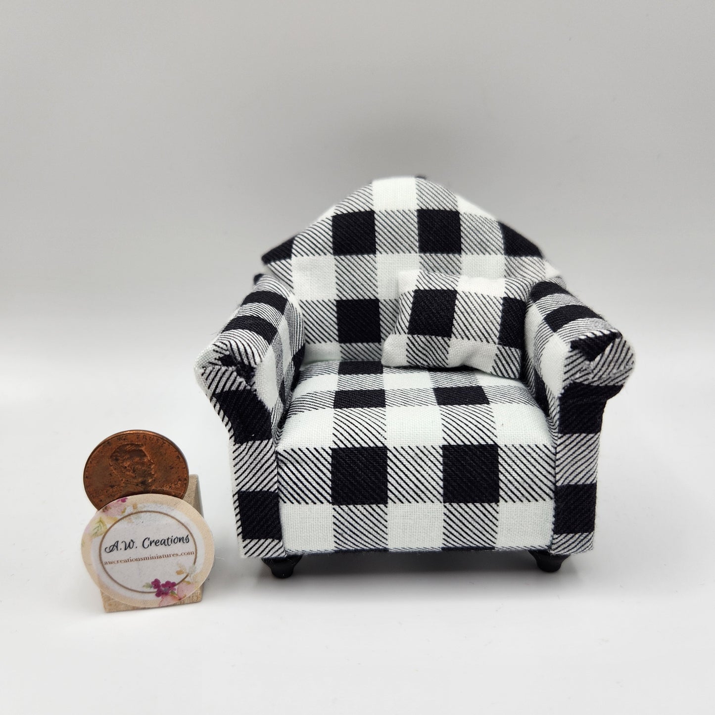 Club Chair - Black & White Checked