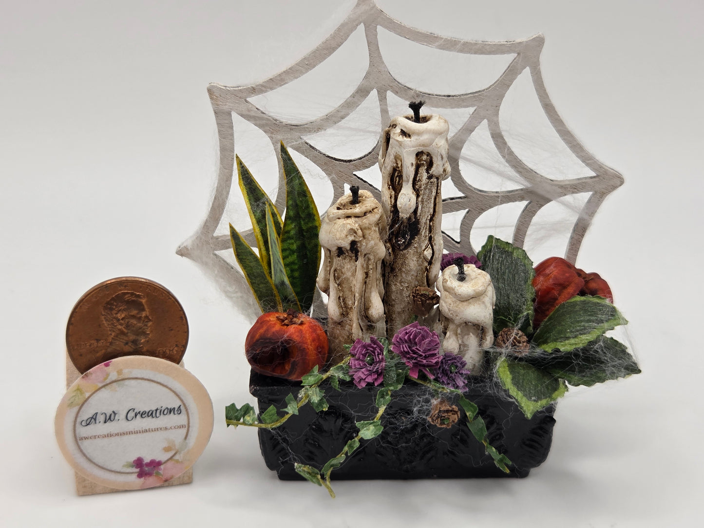 Flower Arrangement - Candles and Cobwebs