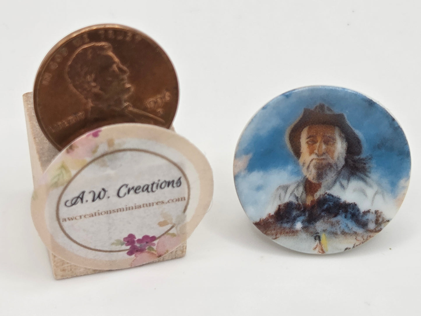 DeGrazia Miniature Plate - DeGrazia and His Mountain