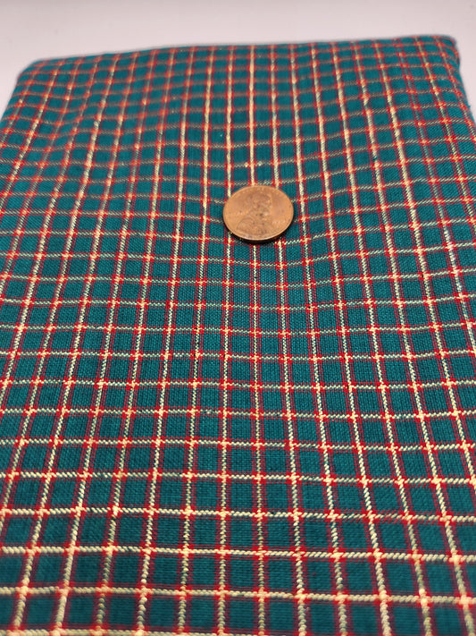 Fabric - Green, Red & Gold Plaid