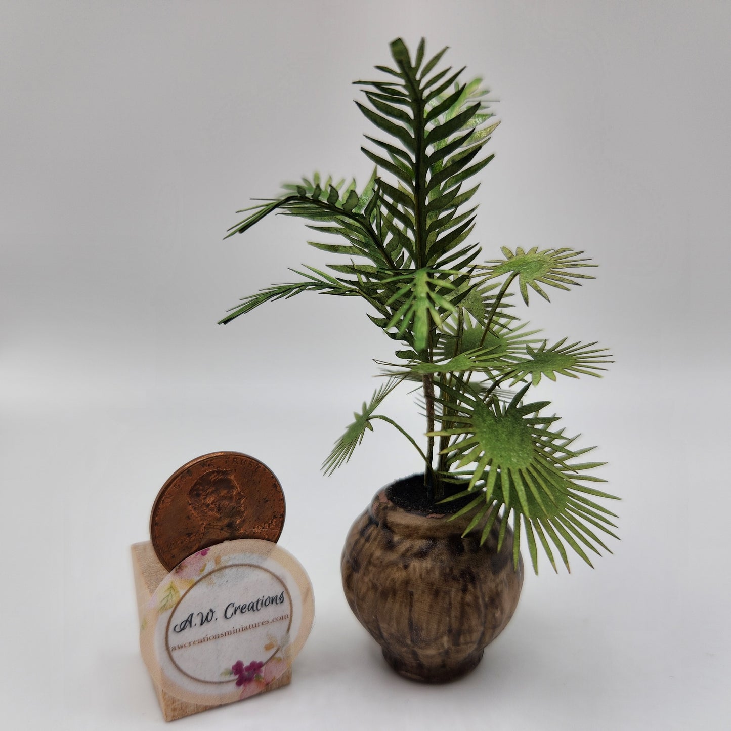 House Palms in Brown Urn