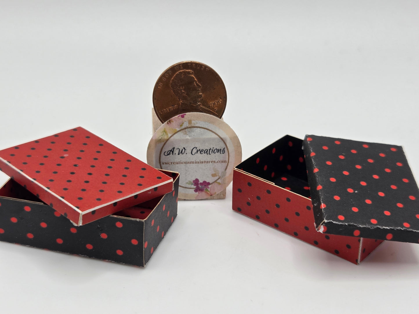 Laser Cut Box Kit - Black & Red Polka Dots