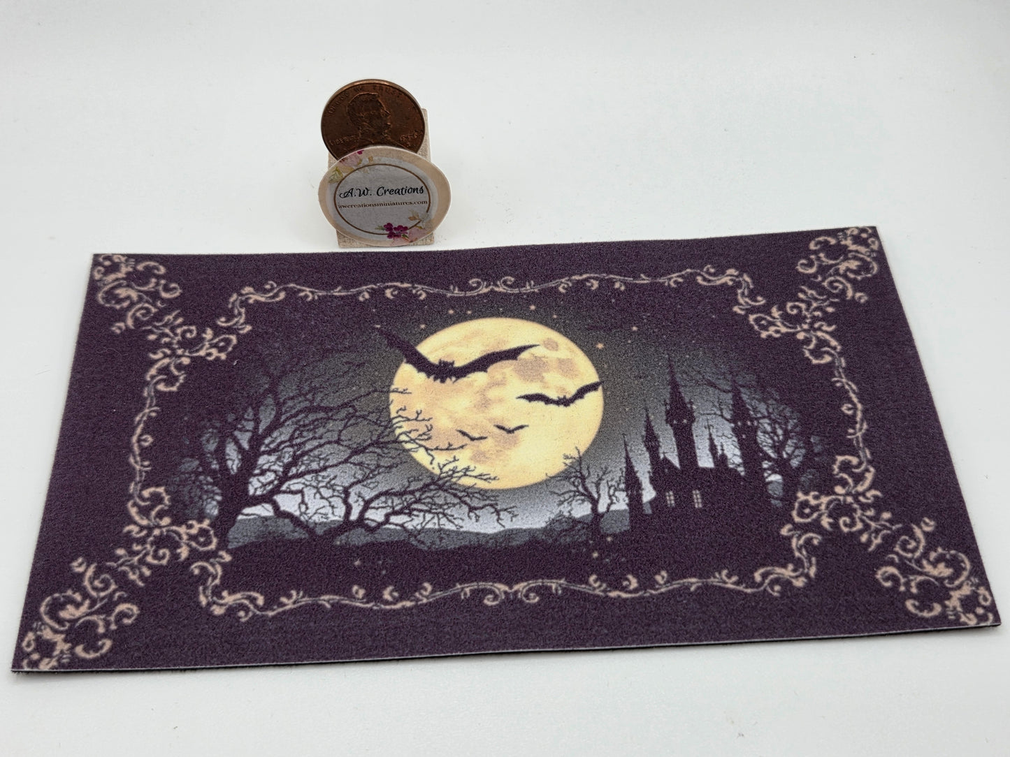 Rug - Halloween Moon with Bats