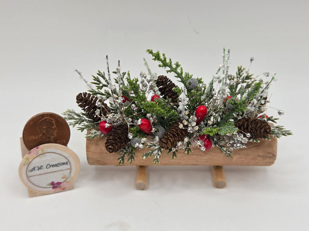 Log Planter - Christmas