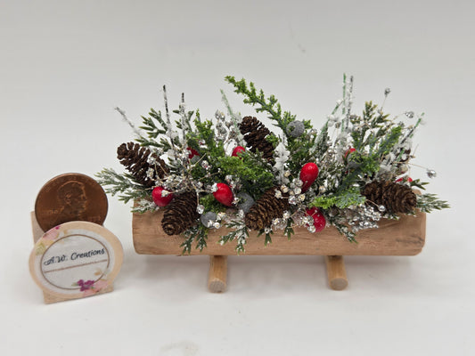Log Planter - Christmas