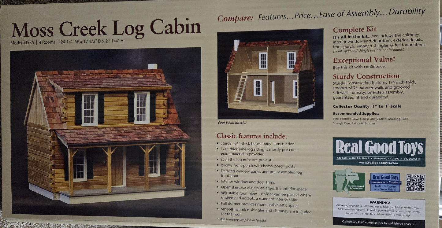 Moss Creek Log Cabin Dollhouse Kit