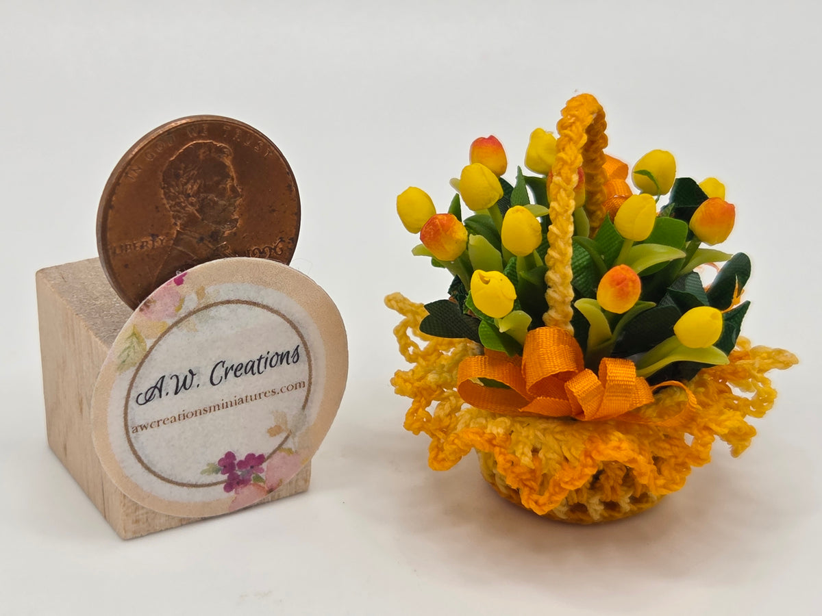 Basket of Tulips Orange