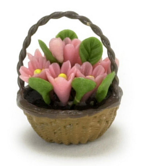 Small Basket with Pink Flowers