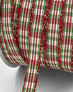 Gingham Ribbon - 3/8" Red & Green Plaid
