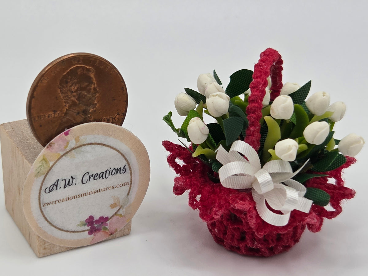 Basket of Tulips - Red