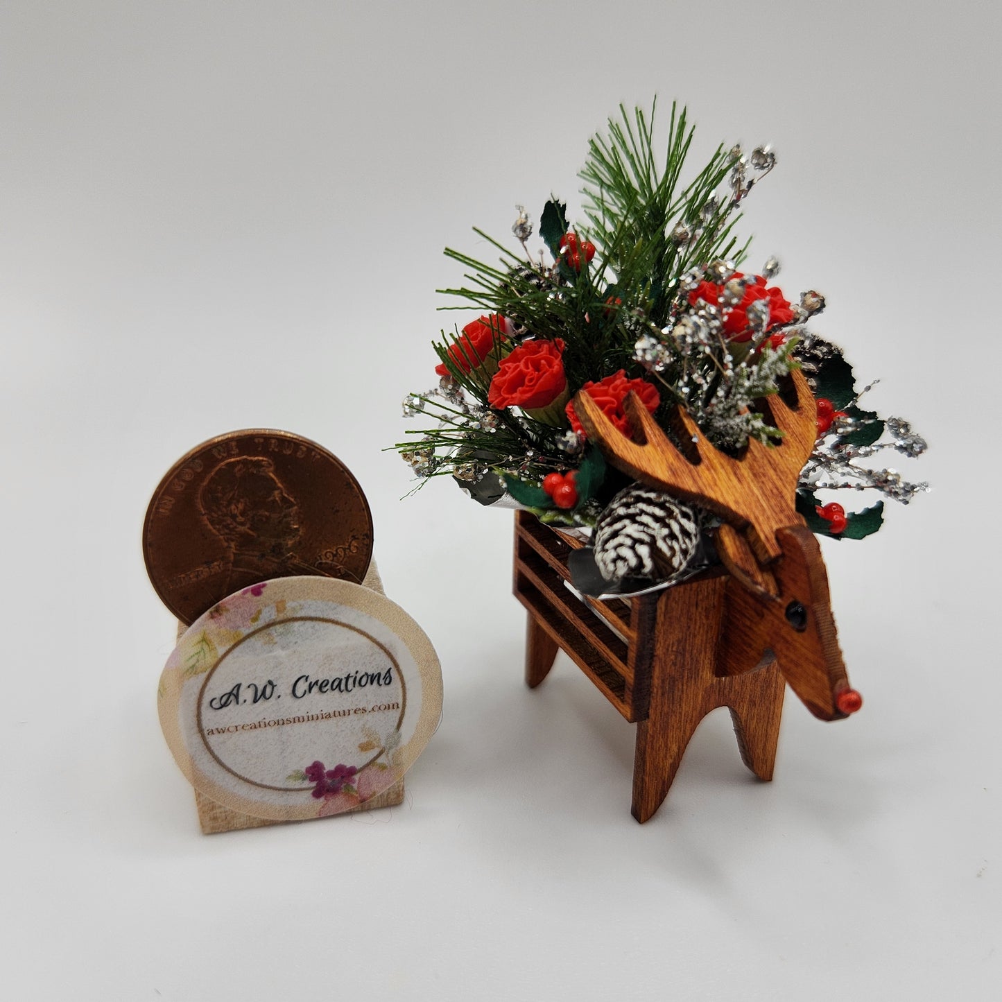 Reindeer Planter - Red Carnation