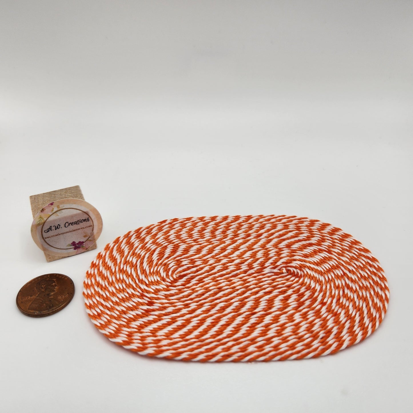 Rug - Large Oval - Orange & White