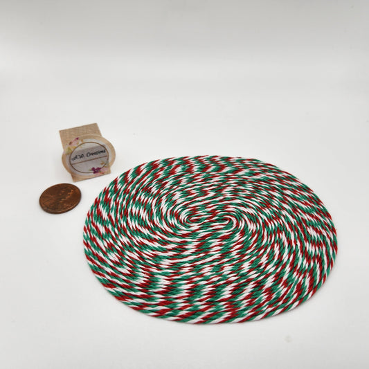 Rug - Large Oval- Red, White & Green