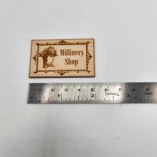 Wooden Sign Millinery Shop