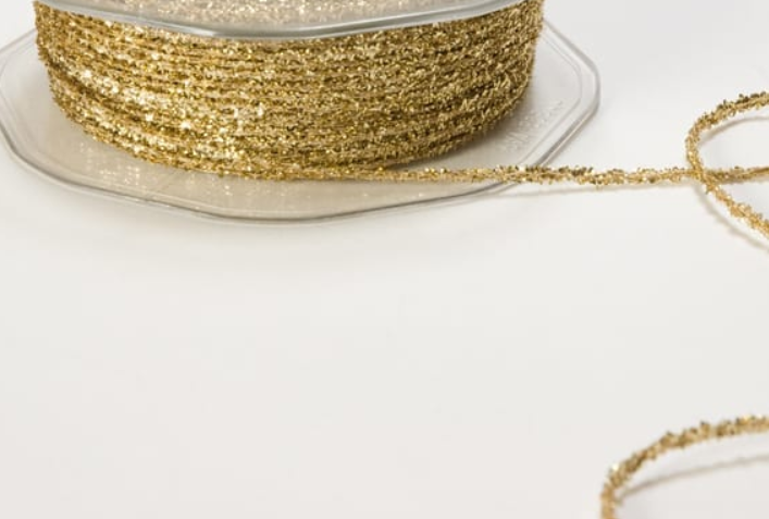 Metallic Sparkle Ribbon - 1/8" Gold