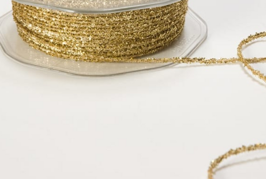 Metallic Sparkle Ribbon - 1/8" Gold