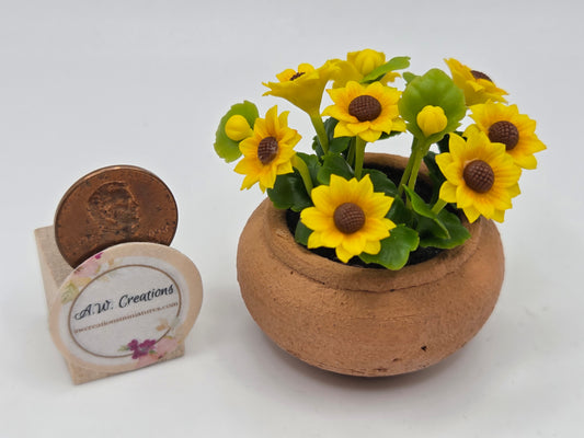 Clay Planter - Sunflowers