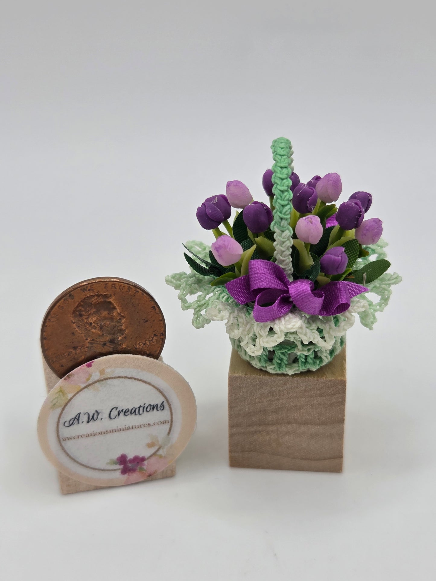 Basket of Tulips - Purple