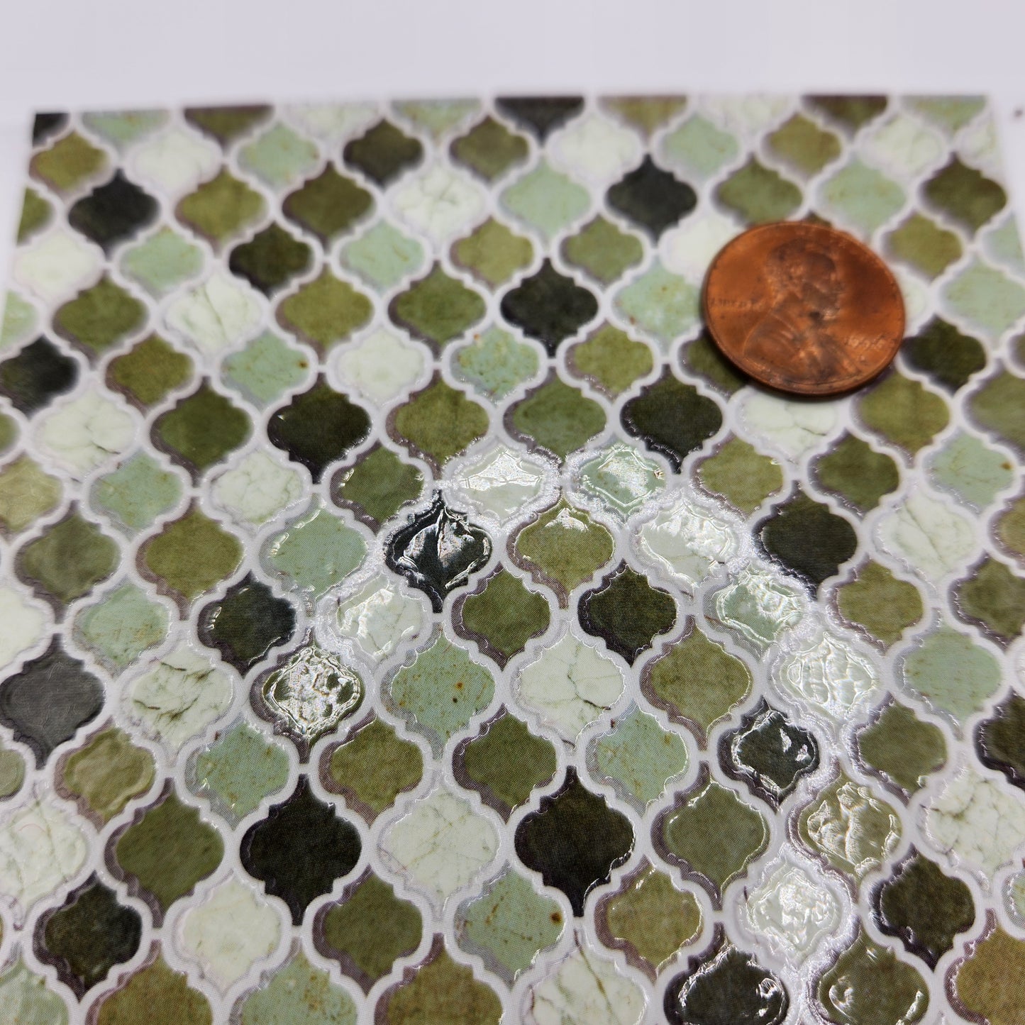 Wallpaper Tile - Green, Brown & White