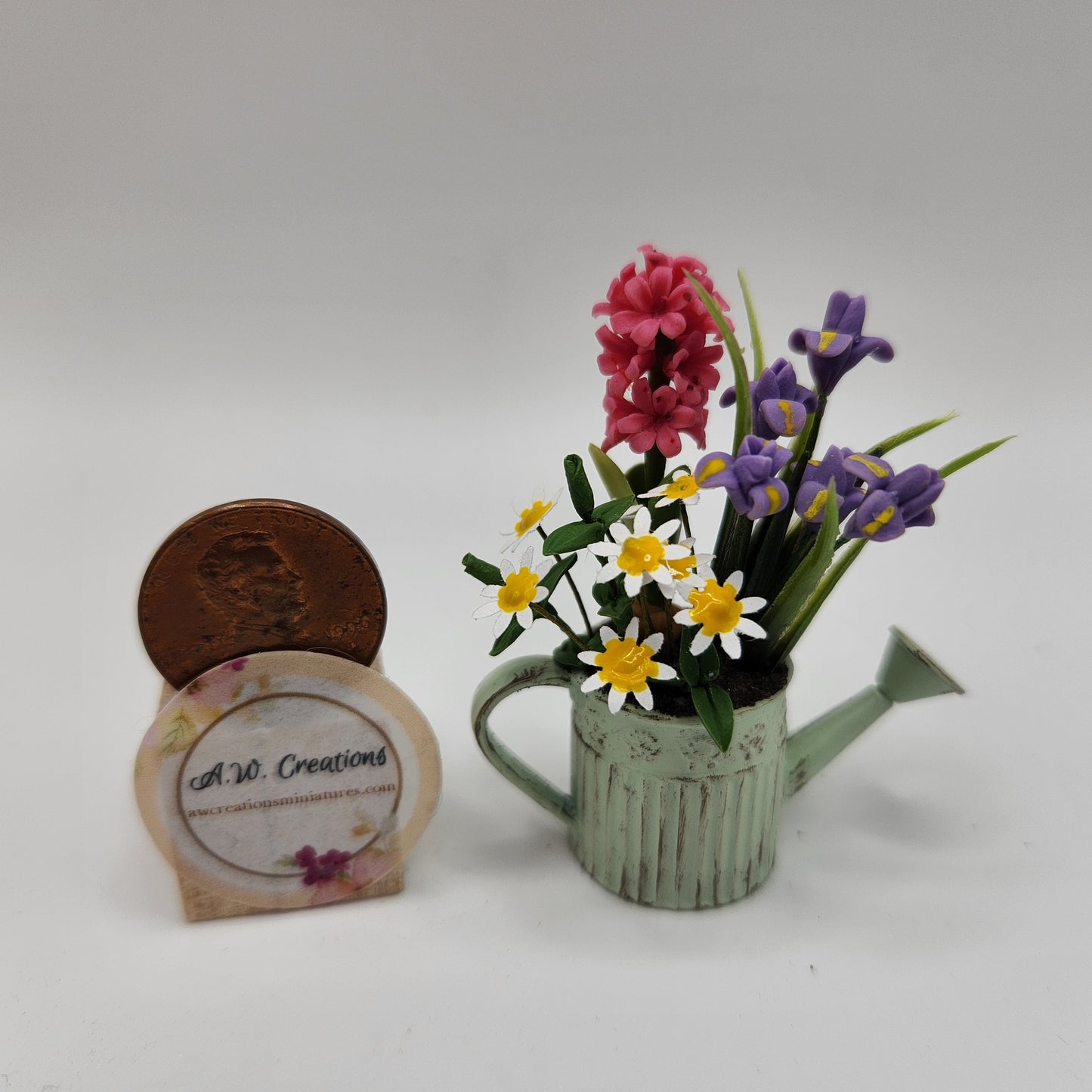 Watering Can Arrangment - Pink Hyacinth