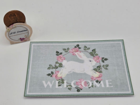 Welcome Mat - Bunny Gray