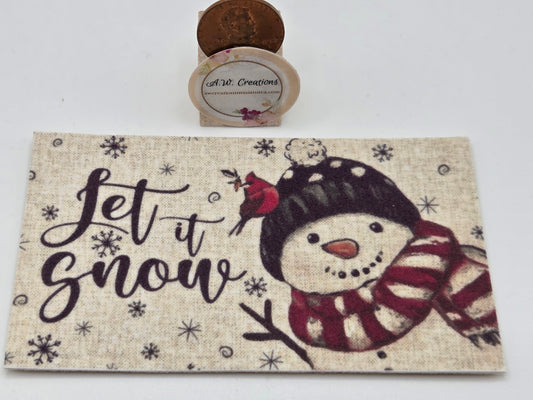 Door Mat - Snowman Let It Snow Cream
