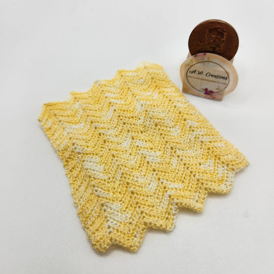 Crochet Afghan Blanket - Variegated Yellow
