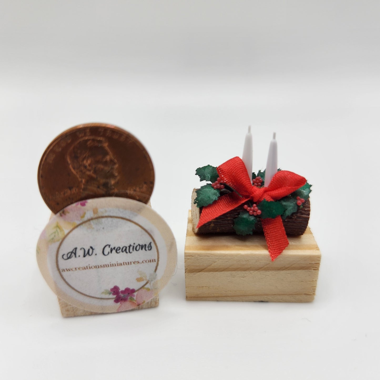 Christmas Log Candle Arrangement