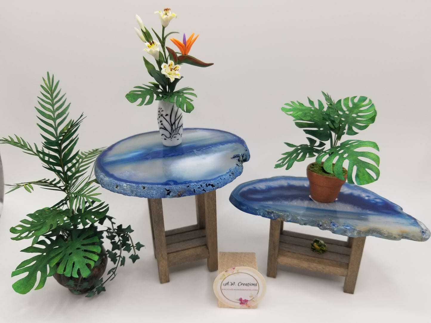 Agate Table - blues