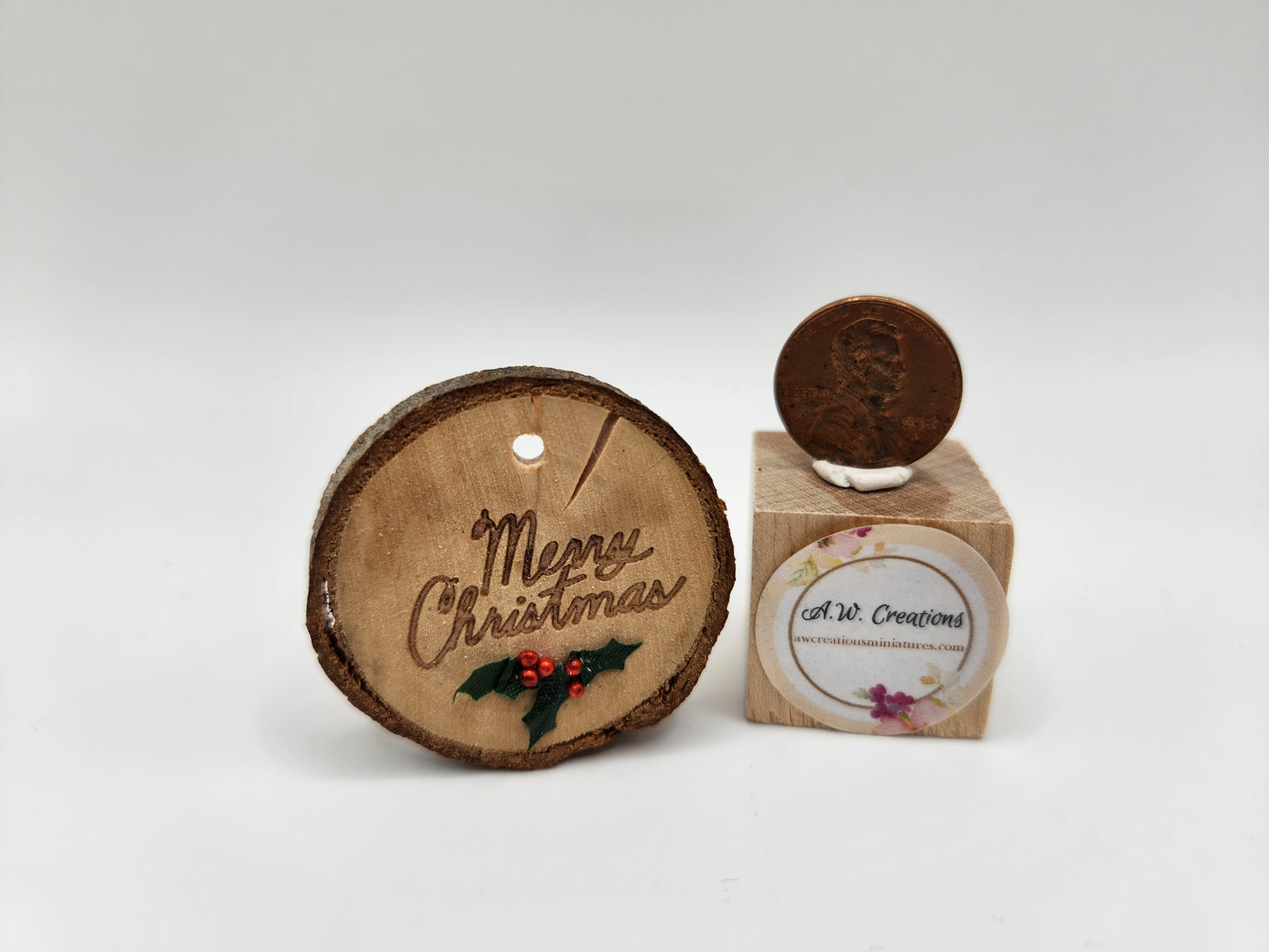 Merry Christmas sign with holly