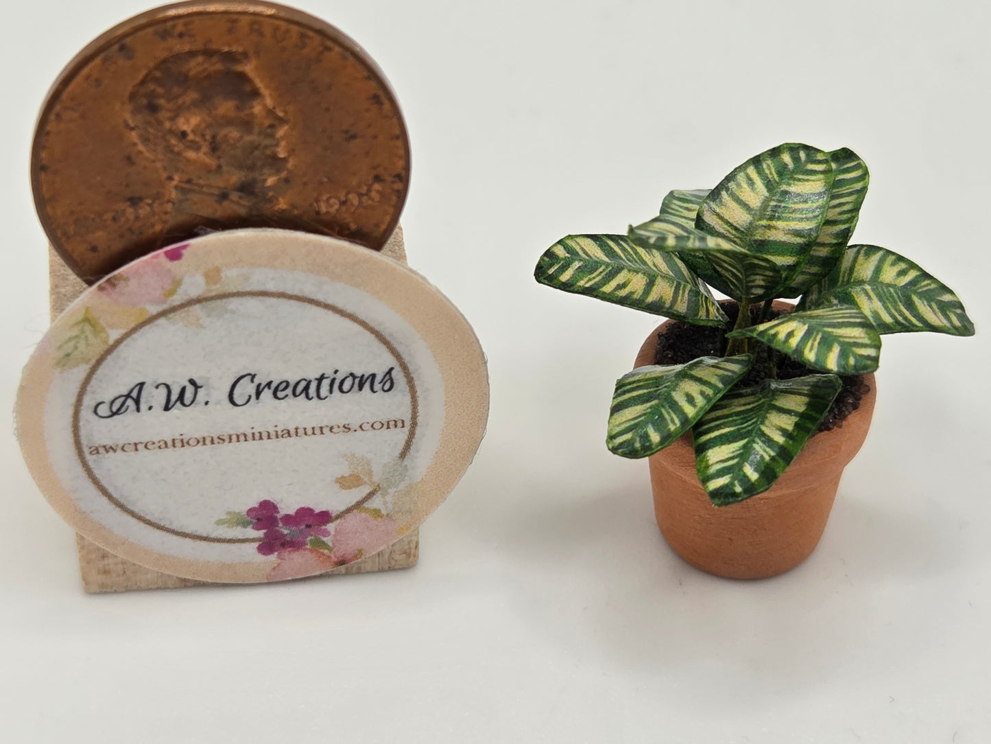 Small Plant 15mm Pot - Green & Yellow Striped