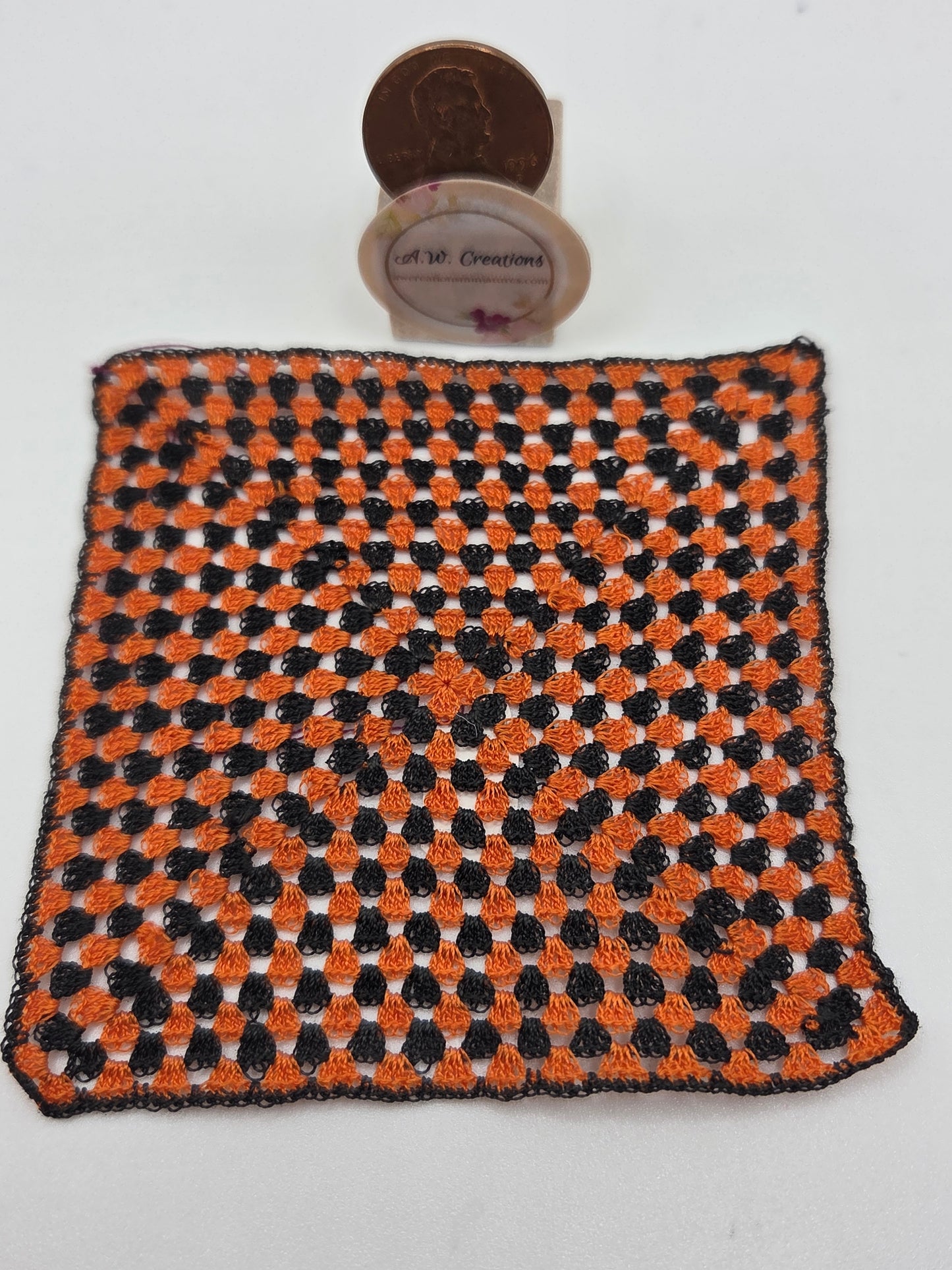Crochet Afghan - Black & Orange